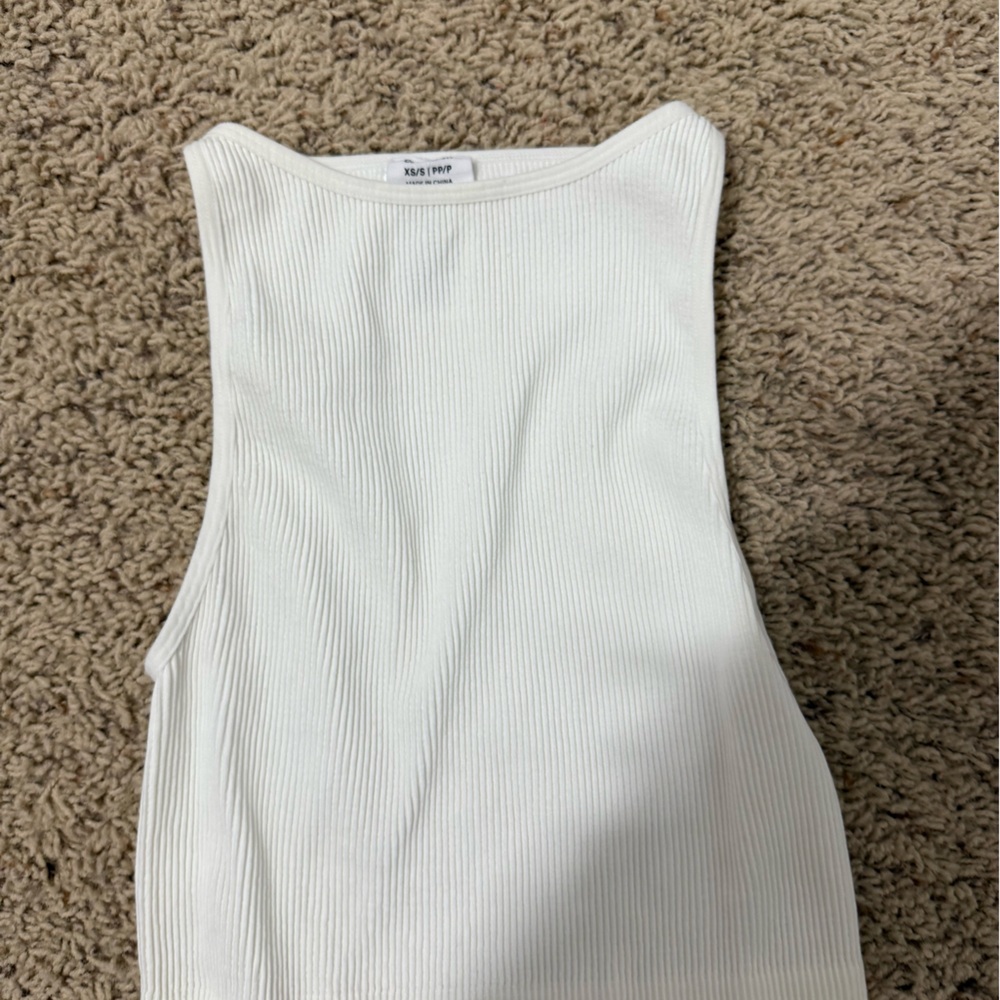 Cotton On White Ribbed Top